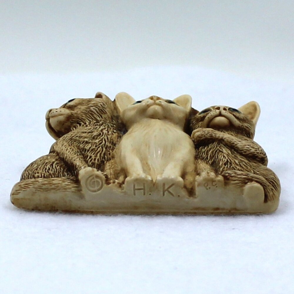 Harmony Kingdom Made in England 3 Green Eyed Furry Cat Brooch or Pin - Picture 6 of 12